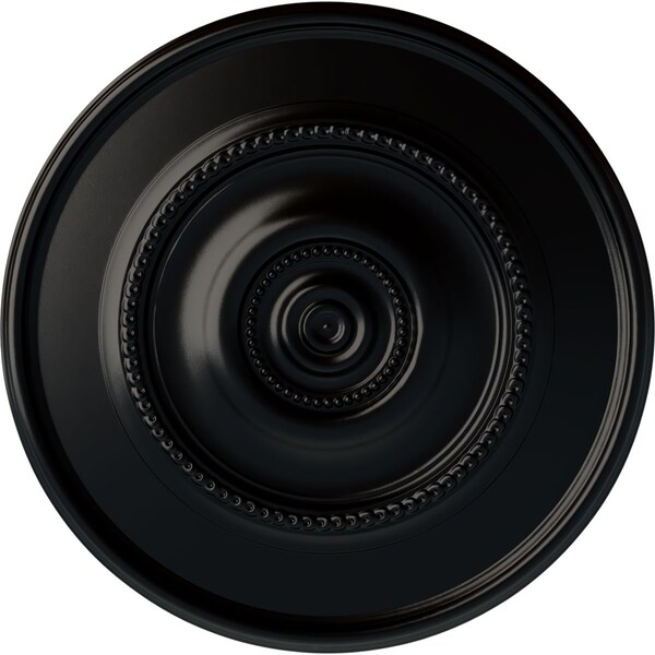 Ekena Millwork Traditional Reece Ceiling Medallion (Fits Canopies up to 5 7/8"), 24 3/8"OD x 1 1/8"P, Jet Black CM24REBLF - main